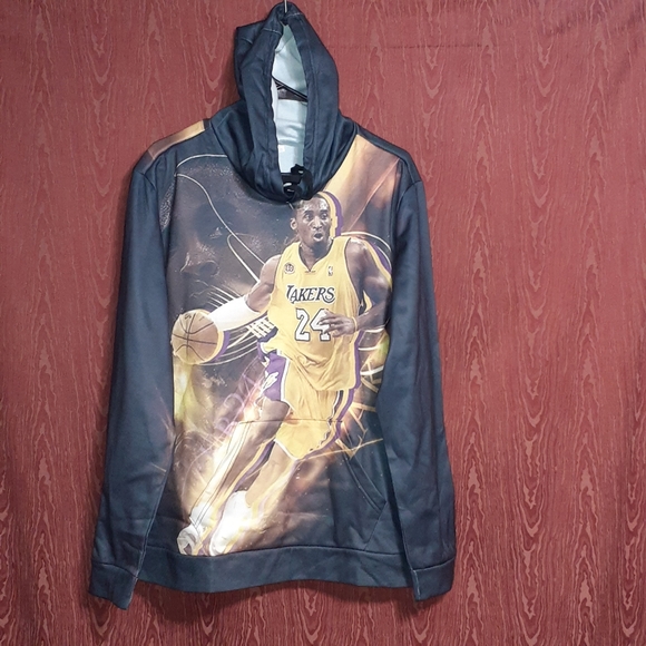 NBA KOBE BRYANT 24 LA LAKERS LIGHTWEIGHT SWEATSHIRT HOODIE SZ L MICROFIBER NWOT - Picture 3 of 7